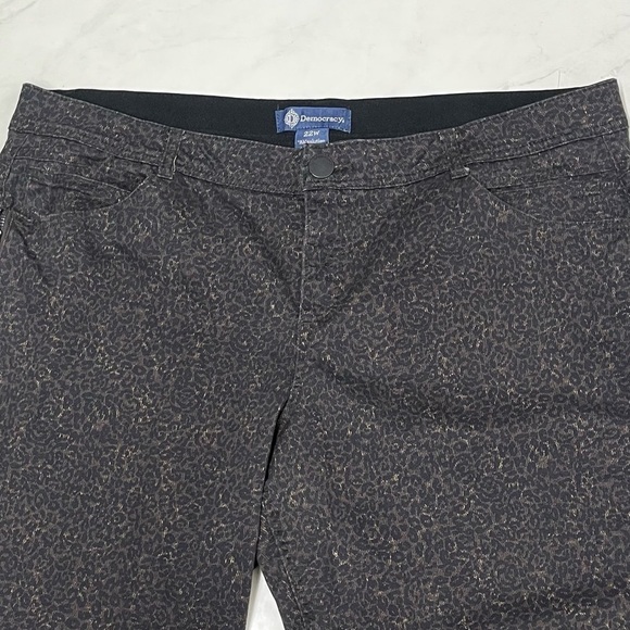 Democracy Black Brown Leopard Print Skinny Jeans Size 22W - Picture 3 of 7